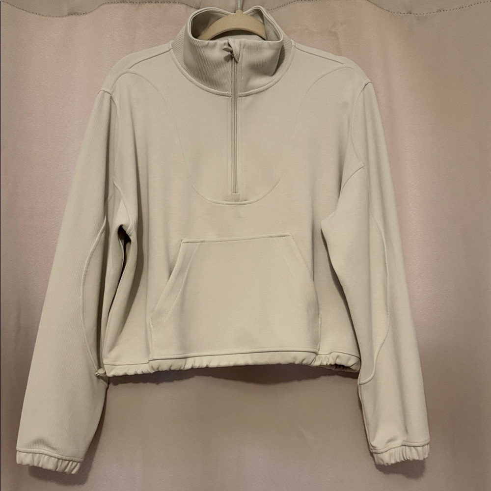Womens Lululemon Cream Ribbed Softstream Pullover
